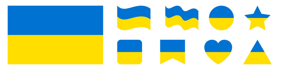Fototapeta Ukrainian flag. Ukraine flag vector design set. National symbol. Vector illustration obraz