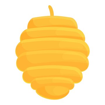 Gold behive icon cartoon vector. Honey bee. Nectar liquid