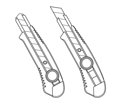 black and white utility knives clip art preview