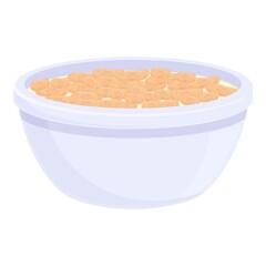 Snack cereal breakfast icon cartoon vector. Milk bowl. Corn flakes