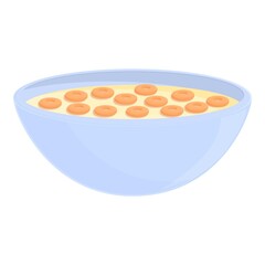 Cereal breakfast icon cartoon vector. Milk bowl. Meal box