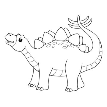 Stegosaurus Coloring Isolated Page For Kids