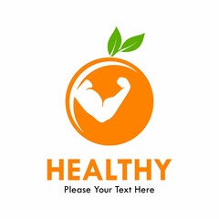 Healthy logo template illustration. there are orange with hands