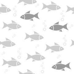 Seamless pattern with fish, background design.