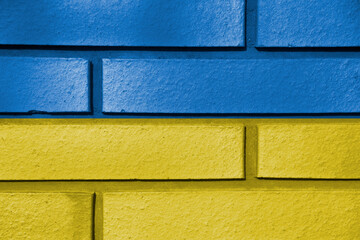 Colors Ukraine flag brick wall