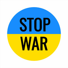 Flag of Ukraine circle with text 