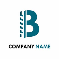 letter b with ladder logo template illustration.