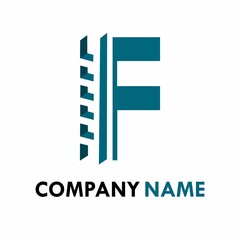letter f with ladder logo template illustration.