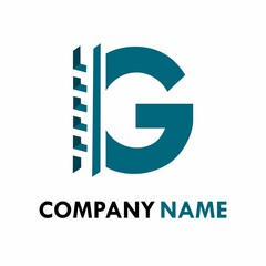 letter g with ladder logo template illustration.