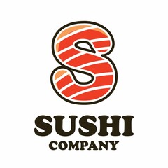 Letter s with sushi logo template illustration