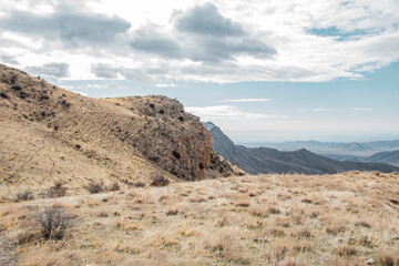 landscape with clousy blue sky