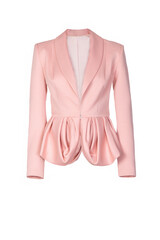 Vertical shot of the fashionable pink blazer isolated on the white background