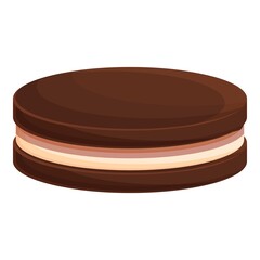 Zephyr cookie icon cartoon vector. Chocolate cocoa. Candy piece