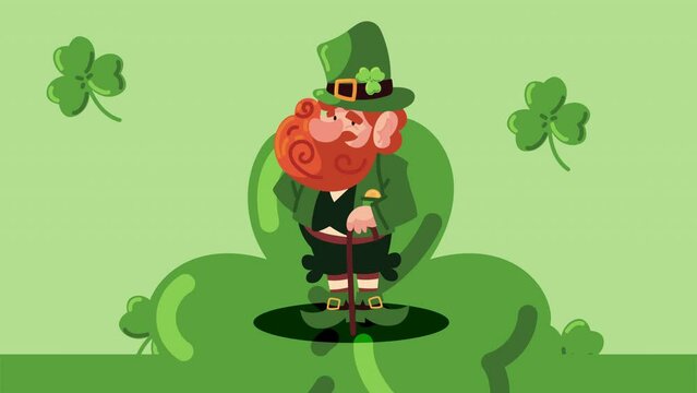 saint patricks day leprechaun and clovers