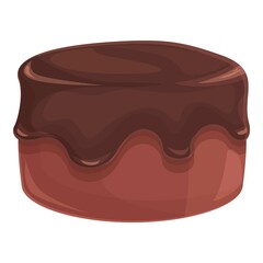 Cocoa milk cake icon cartoon vector. Candy bar. Dark food