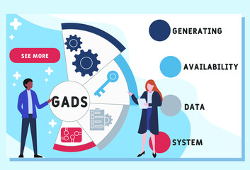 GADS - Generating Availability Data System acronym. business concept background. vector illustration concept with keywords and icons. lettering illustration with icons for web banner, flyer, landing 