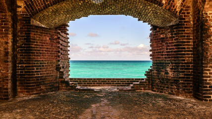 Closeup of the Dry Tortugas building