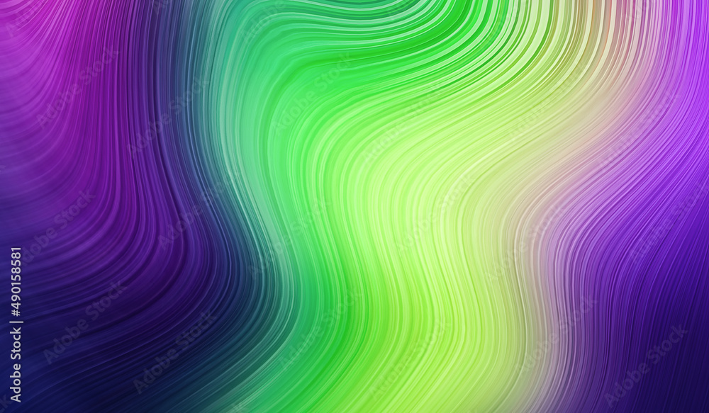 Sticker Abstract green and purple background with wavy lines textures