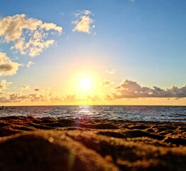 Naklejka premium sunset on the beach