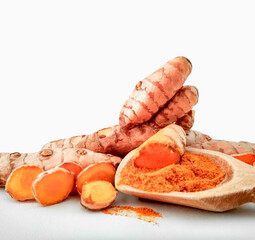 Turmeric powder (Curcuma longa Linn) with rhizome (root)
