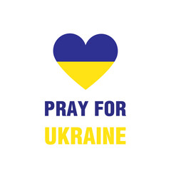 Pray for Ukraine sign. Vector isolated on white background