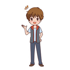 さまざまなポーズの男の子のイラスト