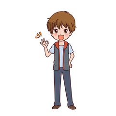 さまざまなポーズの男の子のイラスト