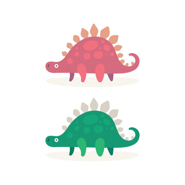 Dino. Cute dinosaur drawing illustration in cartoon style. Dinosaur stylized simple graphic. Part of set. © Goga