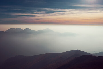 sunset over the mountains