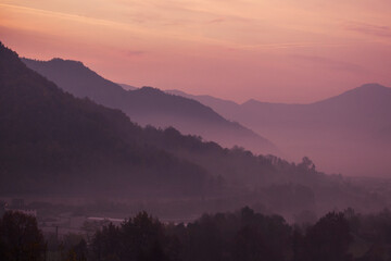 sunrise over the mountains