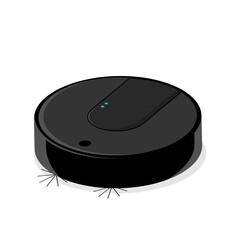 vector illustration of a vacuum cleaner robot