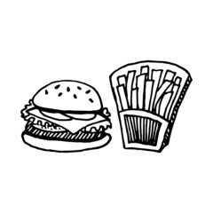 burger and fries