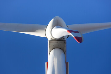 a wind turbine straight from below up