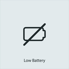 low battery icon vector icon.Editable stroke.linear style sign for use web design and mobile apps,logo.Symbol illustration.Pixel vector graphics - Vector