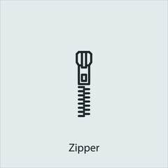 zipper icon vector icon.Editable stroke.linear style sign for use web design and mobile apps,logo.Symbol illustration.Pixel vector graphics - Vector