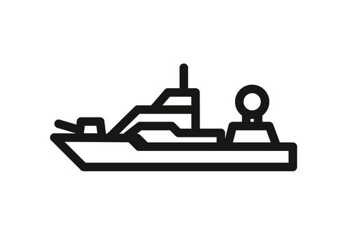 recommend clip art: Silhouette of a warship icon