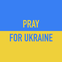 Pray for Ukraine sign. Vector isolated on white background