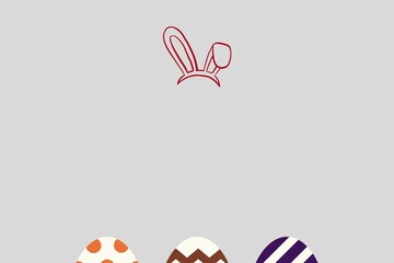 easter card with eggs and rabbit