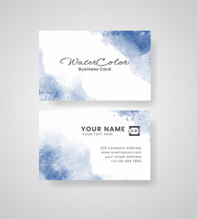 Abstract splashed watercolor business card