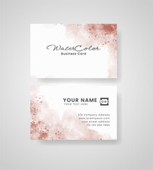 Abstract splashed watercolor business card