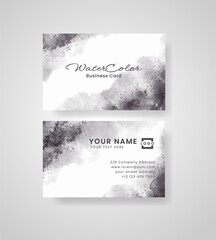 Abstract splashed watercolor business card