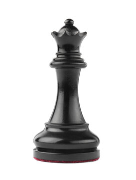 Black queen isolated on white. Chess piece
