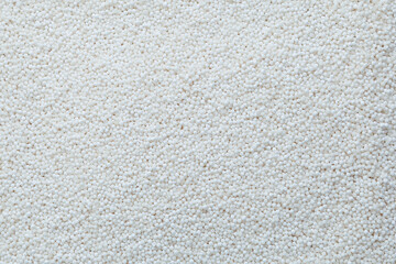 Tapioca pearls or sago balls, close-up. background. White Tapioca balls use for bubble tea, boba...