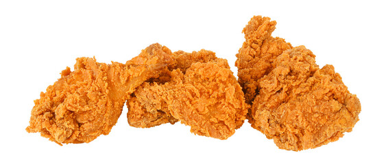 Fried chicken isolated on white background.