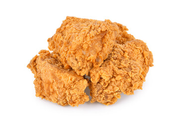 Fried chicken isolated on white background.