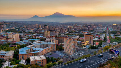 Beautiful shot of the city of Yerevan in Armenia - obrazy, fototapety, plakaty