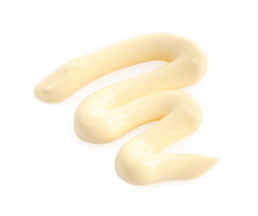 Tasty mayonnaise isolated on white. Yummy sauce
