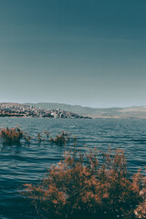 view from sea of galilee with Tiberias