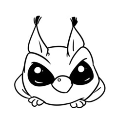Little owl bird parody character illustration cartoon coloring