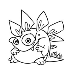 Monster fantasy dinosaur funny character illustration cartoon coloring